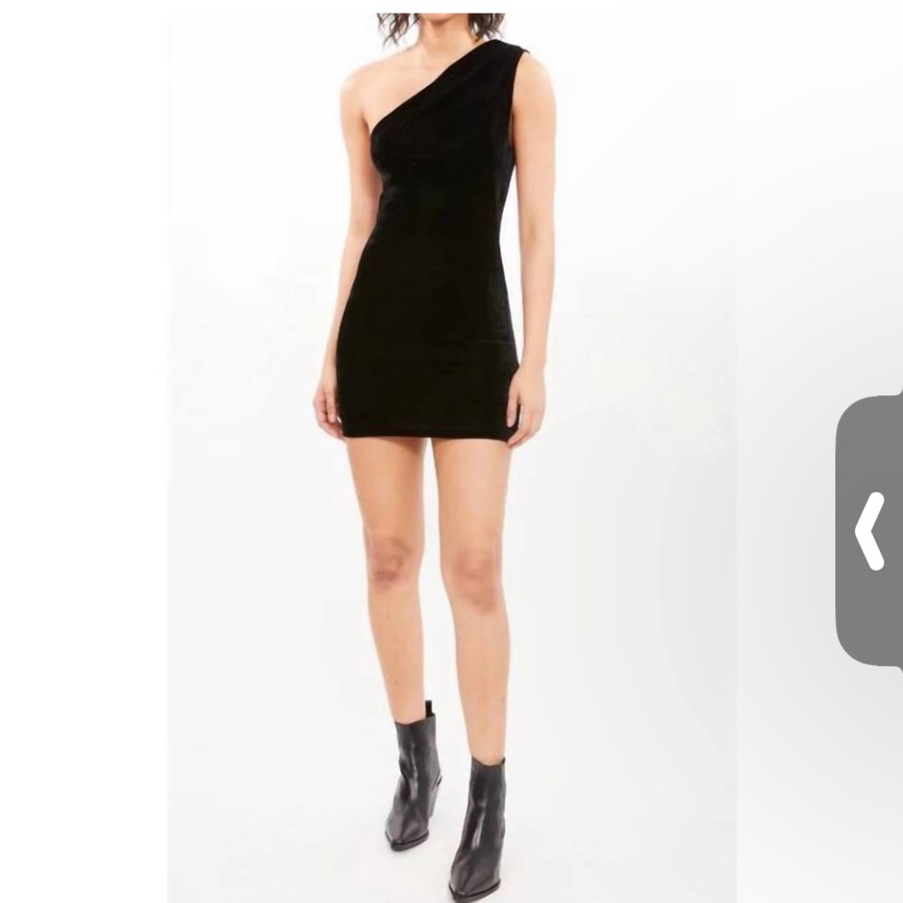 NWT GENERATION LOVE - LUCETTE‎ VELOUR MINI DRESS - BLACK Size Medium $235